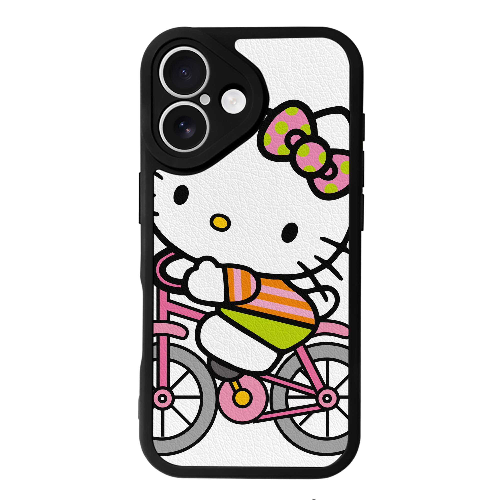 （画像用） Hello Kitty ハローキティ 【iPhone 16シリーズ対応】シリコンスマホケース（レザー調） 材質：シリコン